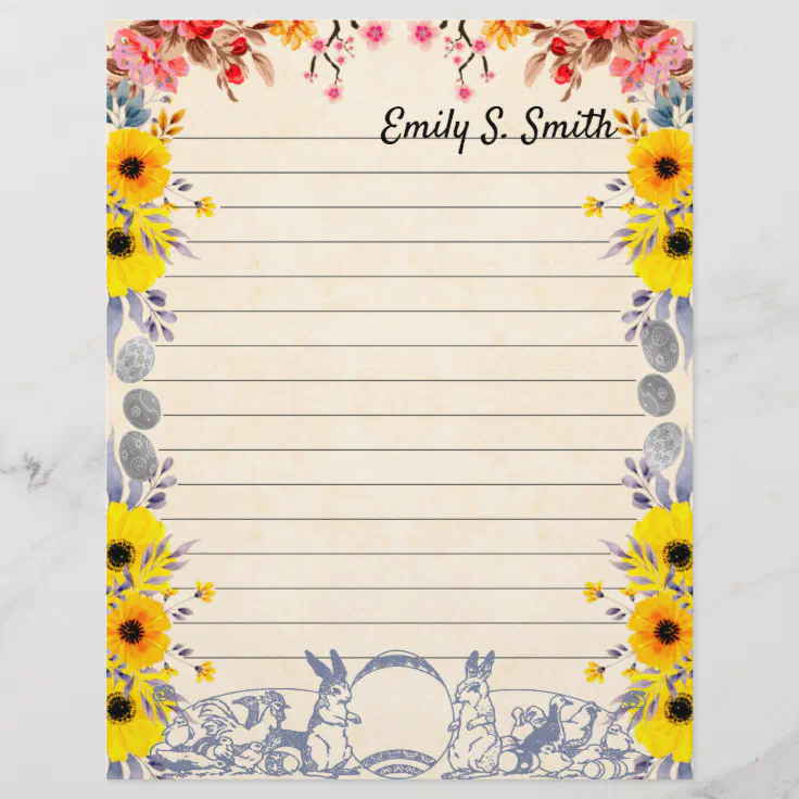 lined paper template with borders