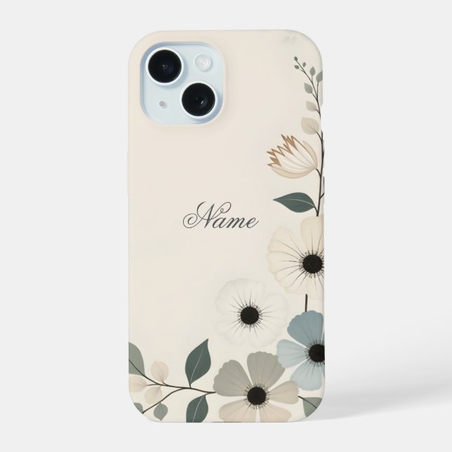 Personalized Floral Edging  Iphone Case (Back)