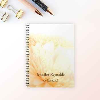 Personalized Floral & Elegant Golden Notebook by floraluniverses at Zazzle