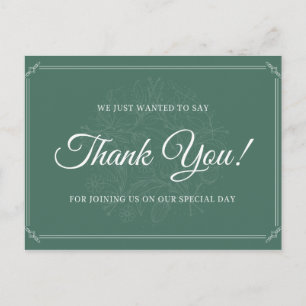 Personalized - Floral Engraving Elegant Thank You Postcard