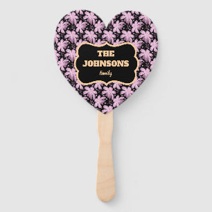 Personalized Floral Family name design Hand Fan