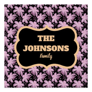 Personalized Floral Family name design Poster