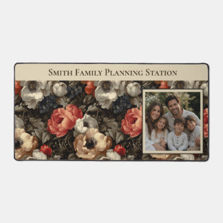 Personalized Floral Family Photo Desk Mat