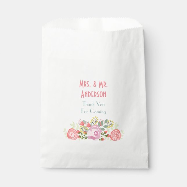 Personalized floral favor bag (Front)