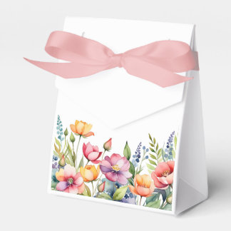 Personalized Floral Favor Box with Ribbon 