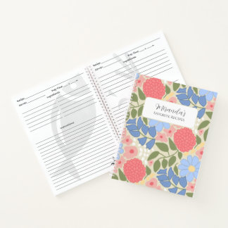 Personalized Floral Favorite Recipe Notebook