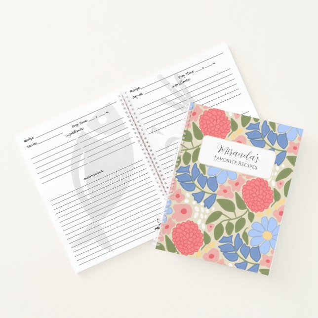 Personalized Floral Favorite Recipe Notebook (Inside)