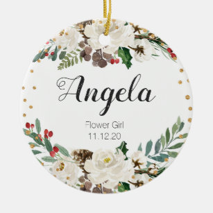 flower girl christmas ornament