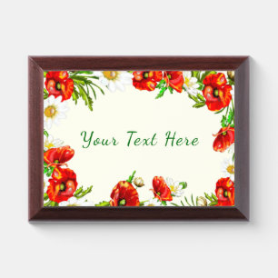 Personalized Floral Frame Award Plaque Custom Text
