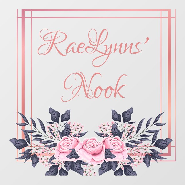 Personalized floral frame wall decal  (Front)