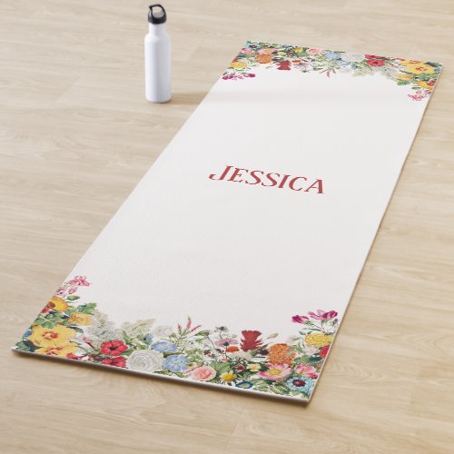 Personalized Floral Garden Colorful Flowers  Yoga Mat
