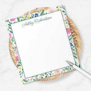 Personalized Floral Garden Notepad