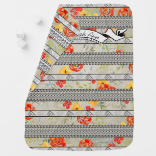 Personalized Floral Geometric Arrow Baby Blanket