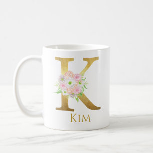 Disney Mickey Mouse Monogram Coffee Cup Mug Initial Letter K Clean