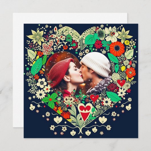 Personalized Floral Heart Frame Romantic Gift (Front/Back)