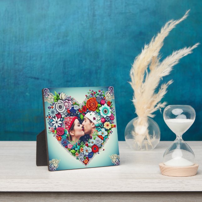 Personalized Floral Heart Frame Romantic Gift (Insitu)