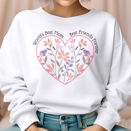 Personalized Floral Heart Mothers Day Sweatshirt