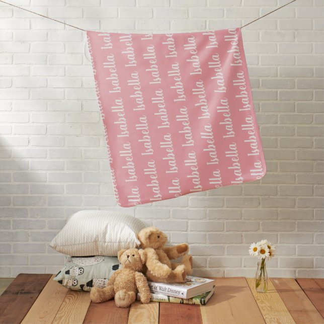 Personalized | Floral Heart Name Pattern Baby Blanket (In Situ)