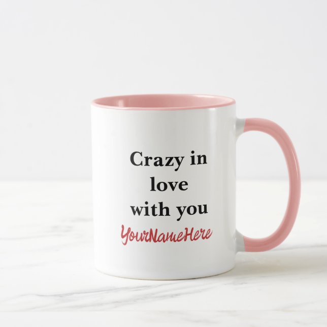 Personalized Floral Heart Valentine's Coffee Mug (Right)