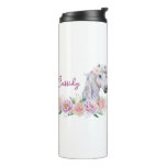 Personalized Floral Horse  Thermal Tumbler