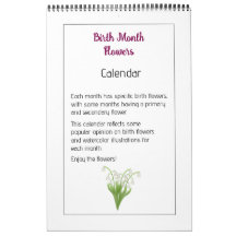 Personalized Floral Illustrations Calendar