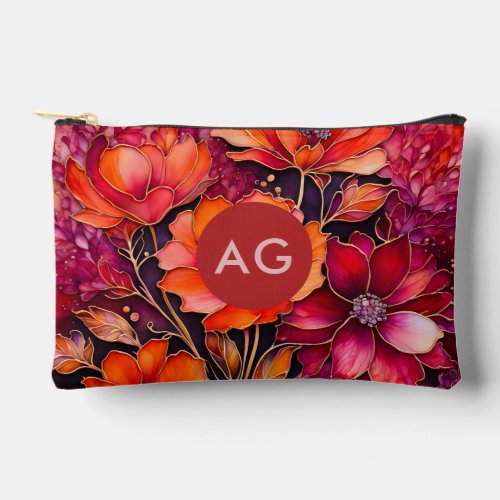 Personalized Floral Ink Art Accessory Bag