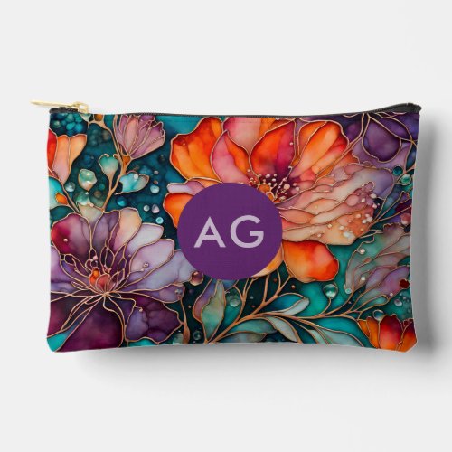 Personalized Floral Ink Art Accessory Bag