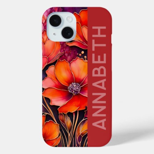 Personalized Floral Ink Art iPhone Case