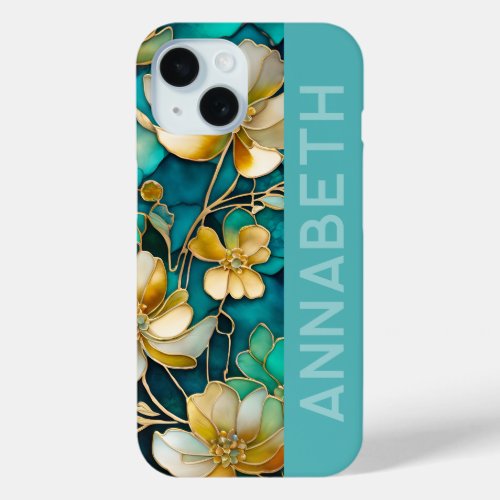 Personalized Floral Ink Art iPhone Case