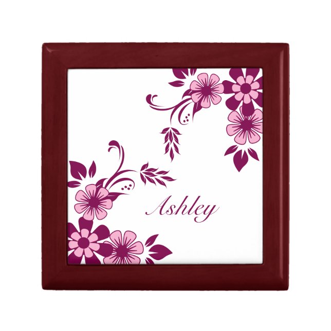 Personalized Floral Keepsake Box (Front)