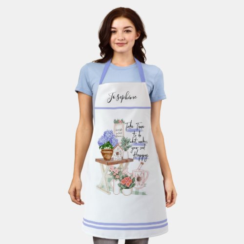 Personalized Floral Lilac and Pink Apron