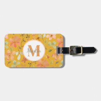 Personalized Floral Luggage Tag