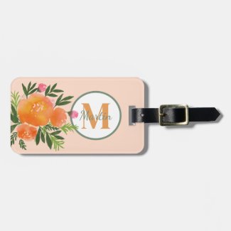Personalized Floral Luggage Tag