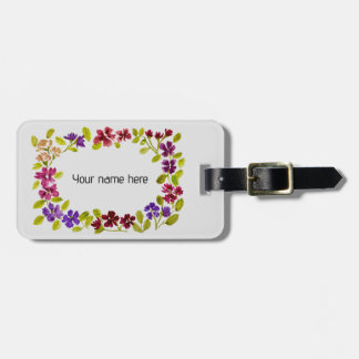 Personalized floral luggage tag