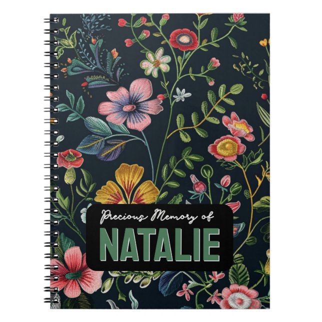 Personalized Floral Memory  Notebook (Front)