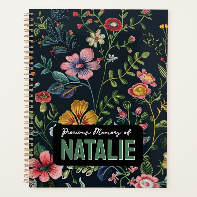 Personalized Floral Memory  Planner (Front)