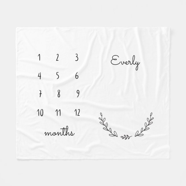 Personalized Floral Milestone Blanket (Front (Horizontal))