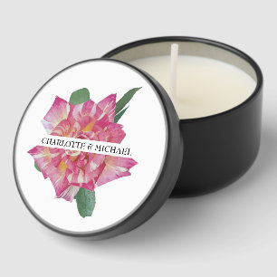 Personalized Floral Mini Candle Favors for Wedding
