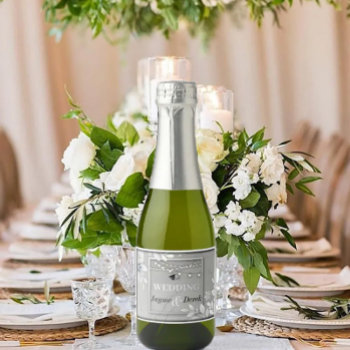 Personalized Floral Mini Wedding Sparkling Wine La Sparkling Wine Label by SharonCullars at Zazzle