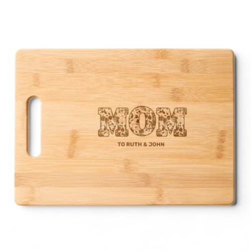 Personalized Floral Mom Kids Names Mothers Day Cutting Board