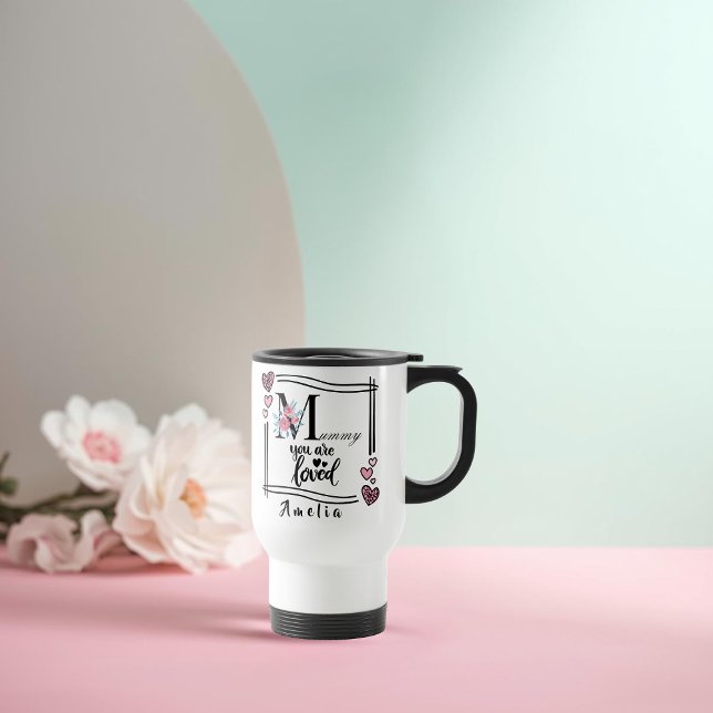 Personalized Floral Mommy Travel Mug (Creator Uploaded)