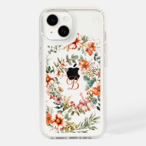 Personalized floral Monogram Bride Speck Case