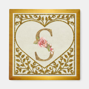 Personalized Floral Monogram, From A to Z Magnet