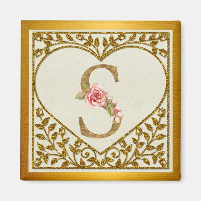 Personalized Floral Monogram, From A to Z  Magnet (Front)