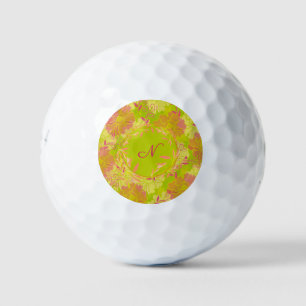 Personalized Floral Monogram Golf Ball Custom In