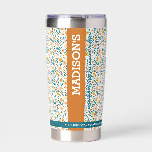 Personalized Floral Monogram & Name  Insulated Tumbler