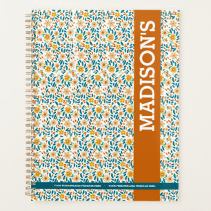 Personalized Floral Monogram & Name  Planner
