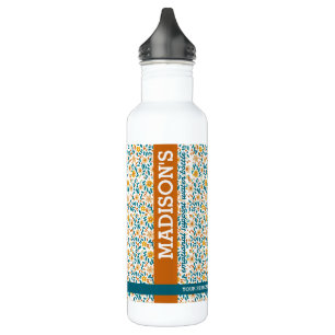 Personalized Floral Monogram & Name  Stainless Steel Water Bottle