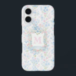 Personalized Floral Monogram Phone Case<br><div class="desc">Protect your phone in timeless, heirloom-inspired style with this personalized floral monogram case. Featuring a delicate all-over pattern of pastel blossoms in soft blues, blush pinks, and gentle greenery, this design brings classic beauty to your everyday essential. The centered monogram framed by an elegant floral wreath and subtle ribbon detail...</div>