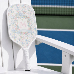 Personalized Floral Monogram Pickleball Paddle